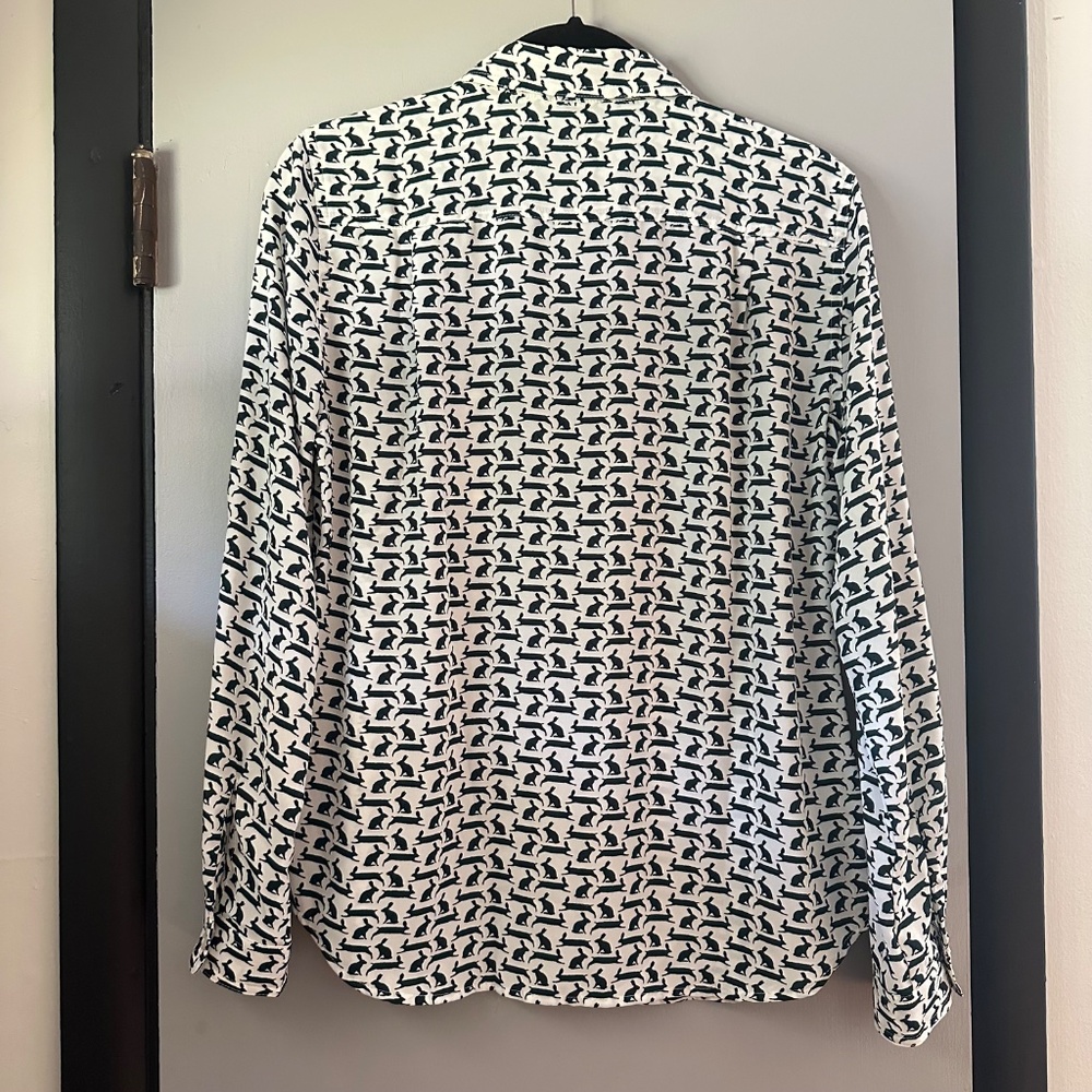 Flowy Rabbit Print Button Up Blouse - image 3